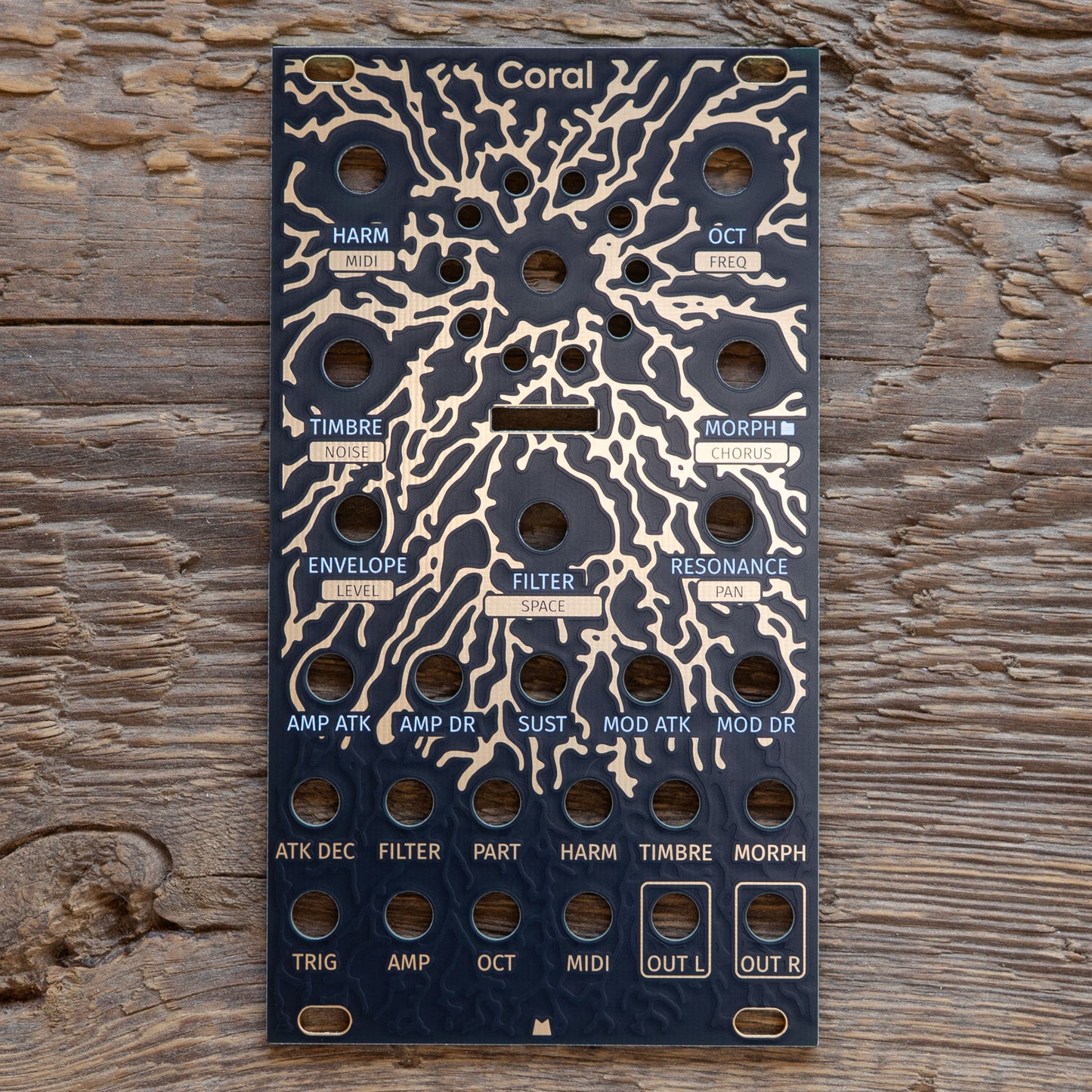 Coral black & gold panel