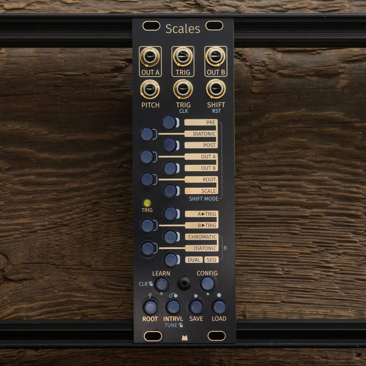 Scales black & gold panel