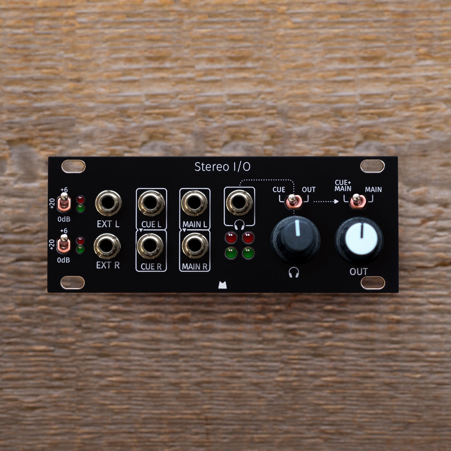 Stereo I/O 1U black panel