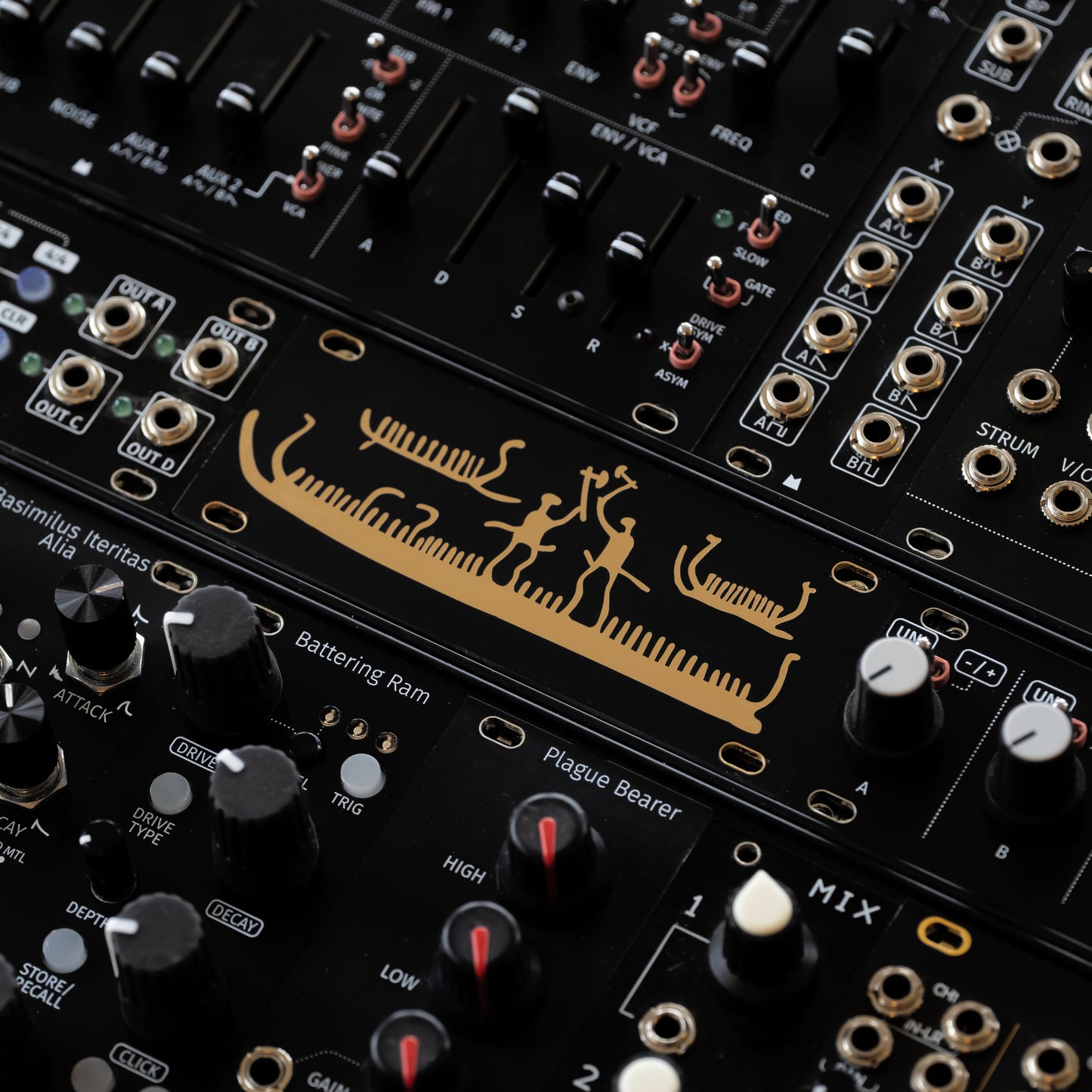 Blank - Runes Battle - 20hp 1U - black & gold