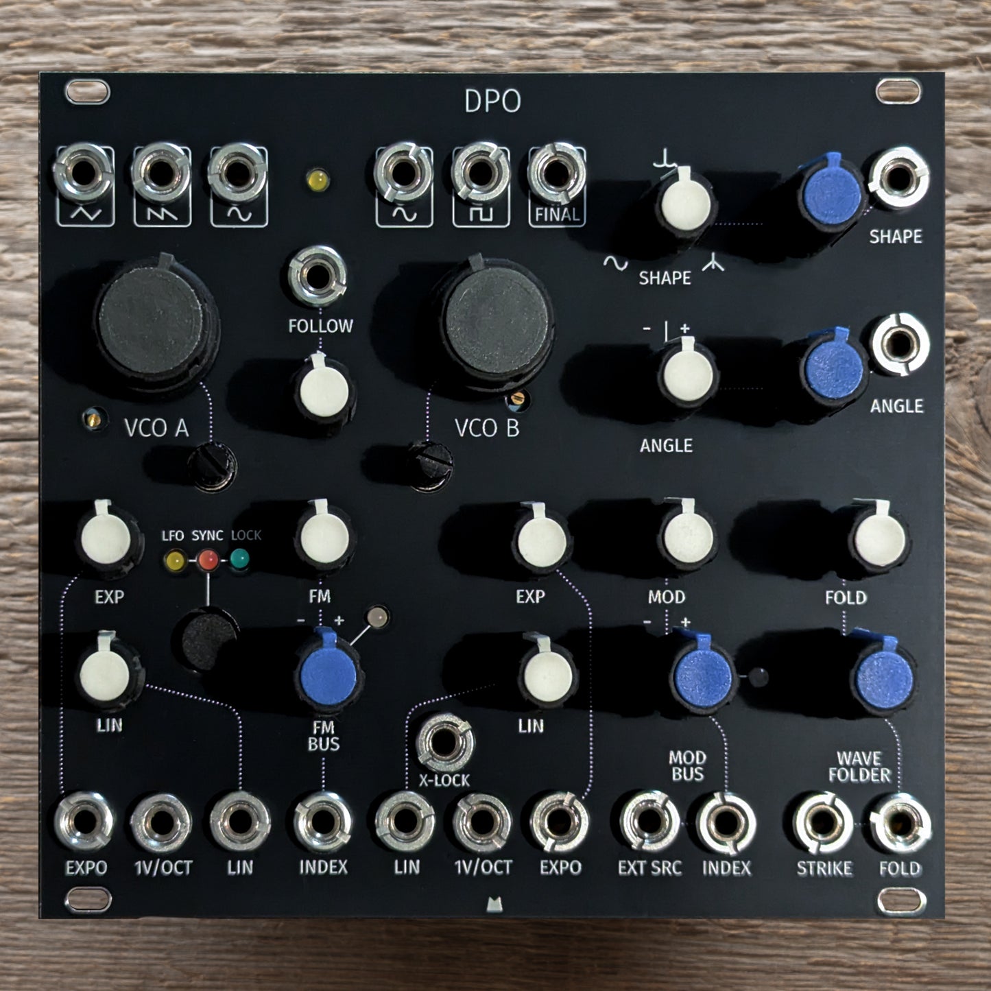 DPO (blue knobs) black panel