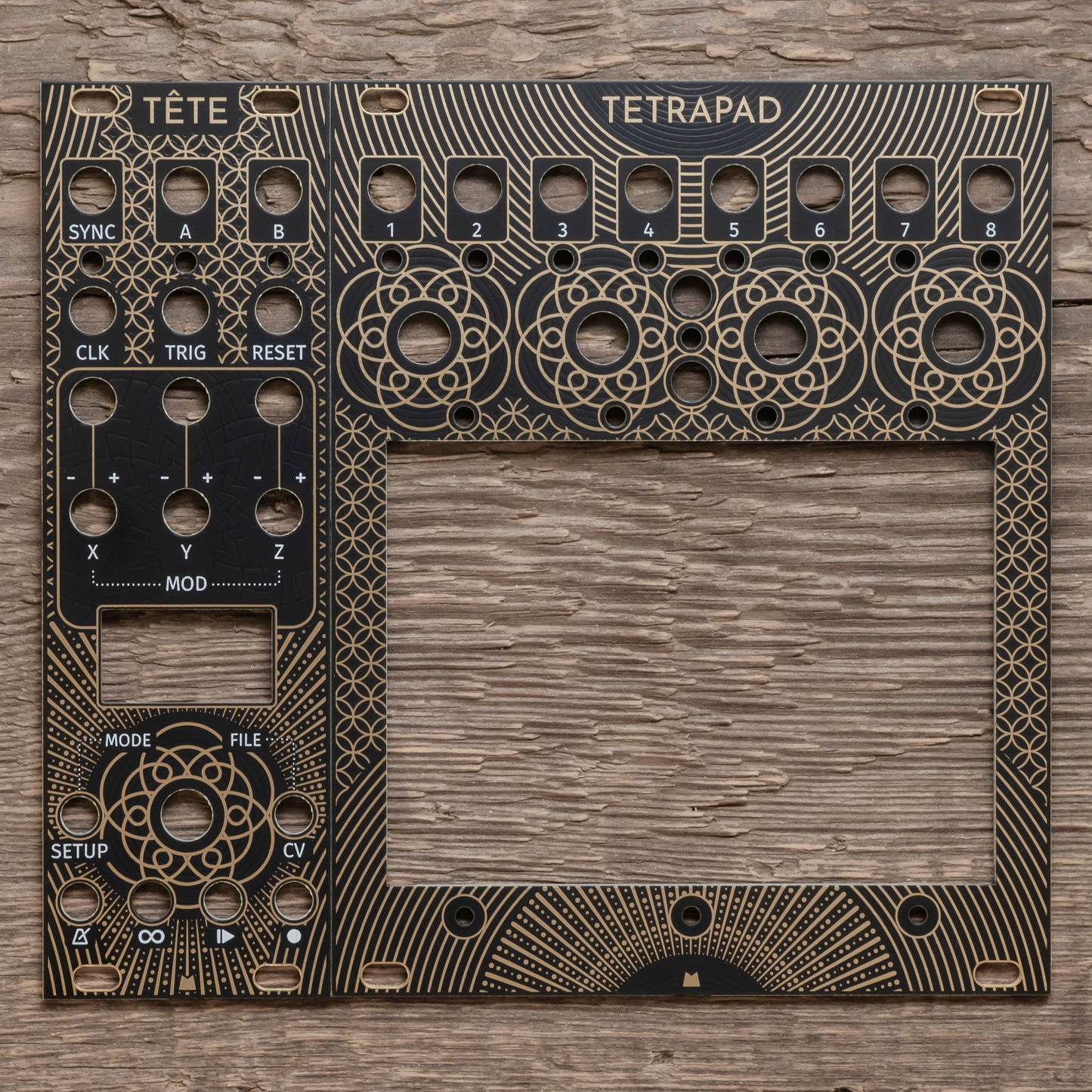 Tete - Golden Lotus - black & gold panel