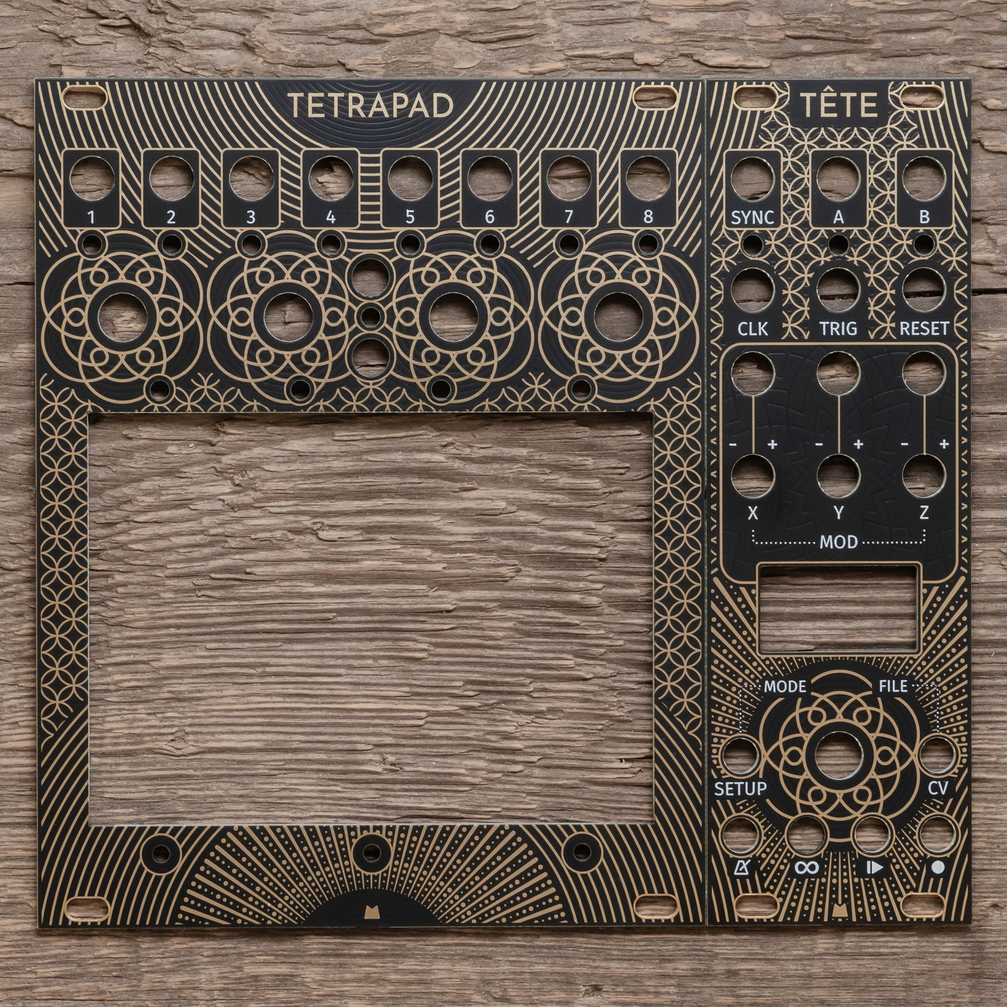 Tetrapad - Golden Lotus - black & gold panel