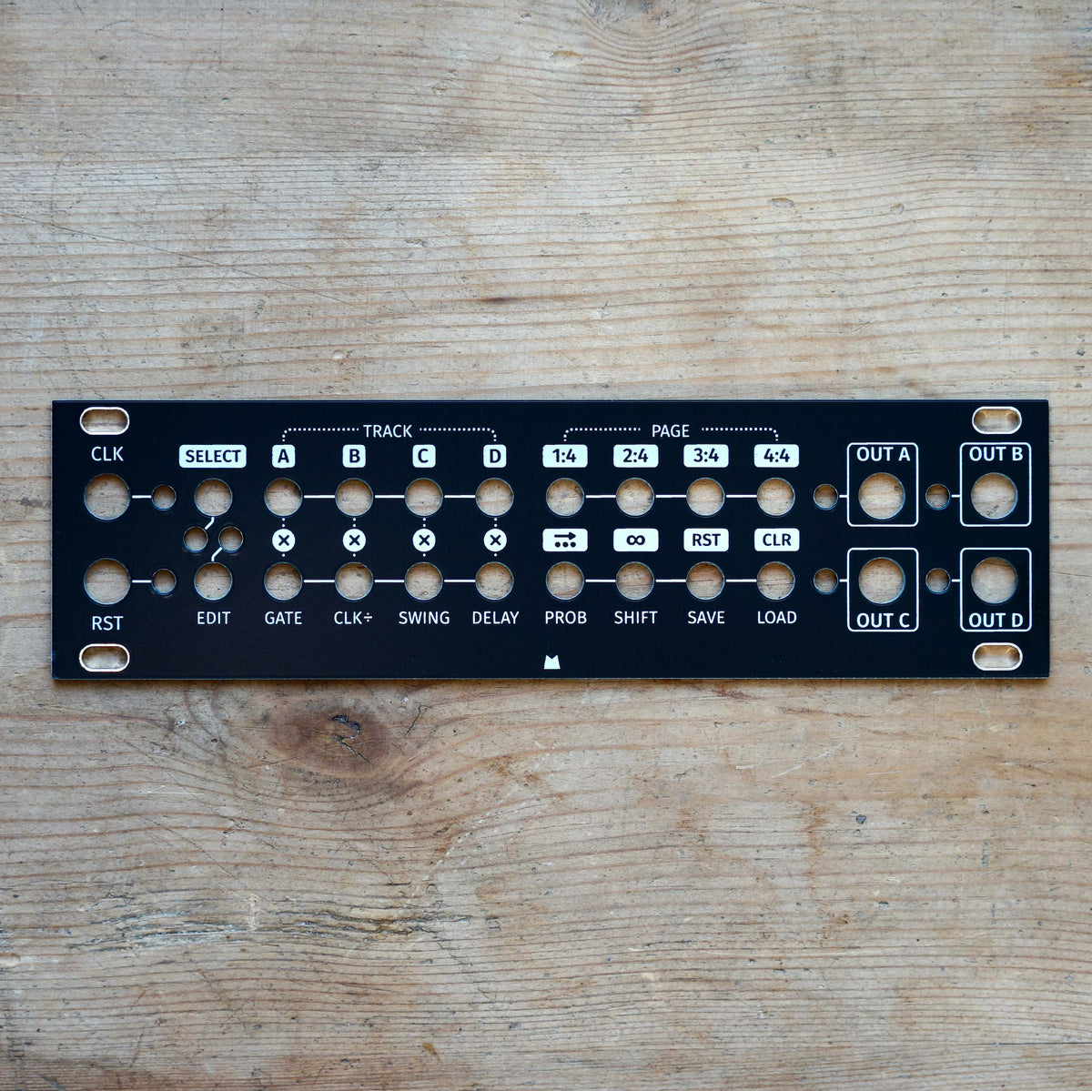 Steppy 1U black panel – Mork Modules