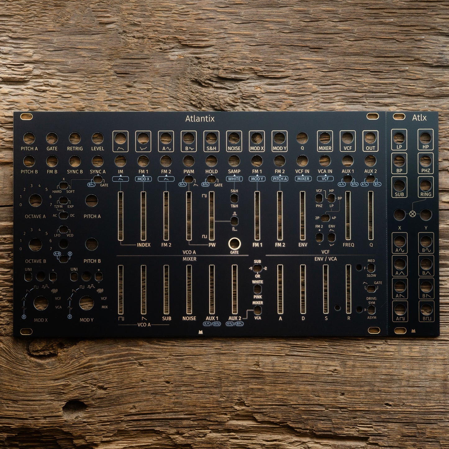 Atlx 3U black & gold panel