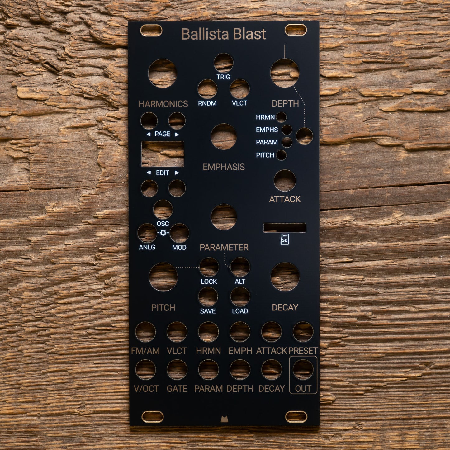 Ballista Blast black & gold panel