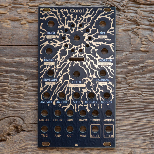 Coral black & gold panel