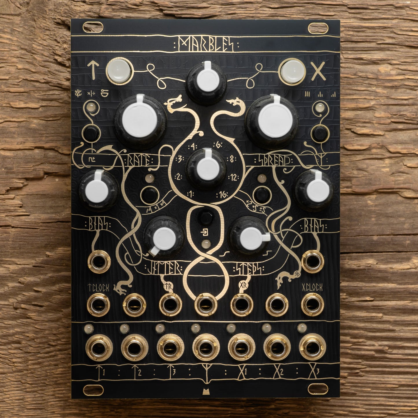 Marbles - Runes - black & gold panel