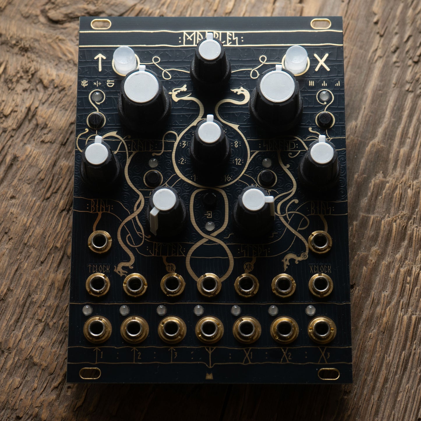 Marbles - Runes - black & gold panel