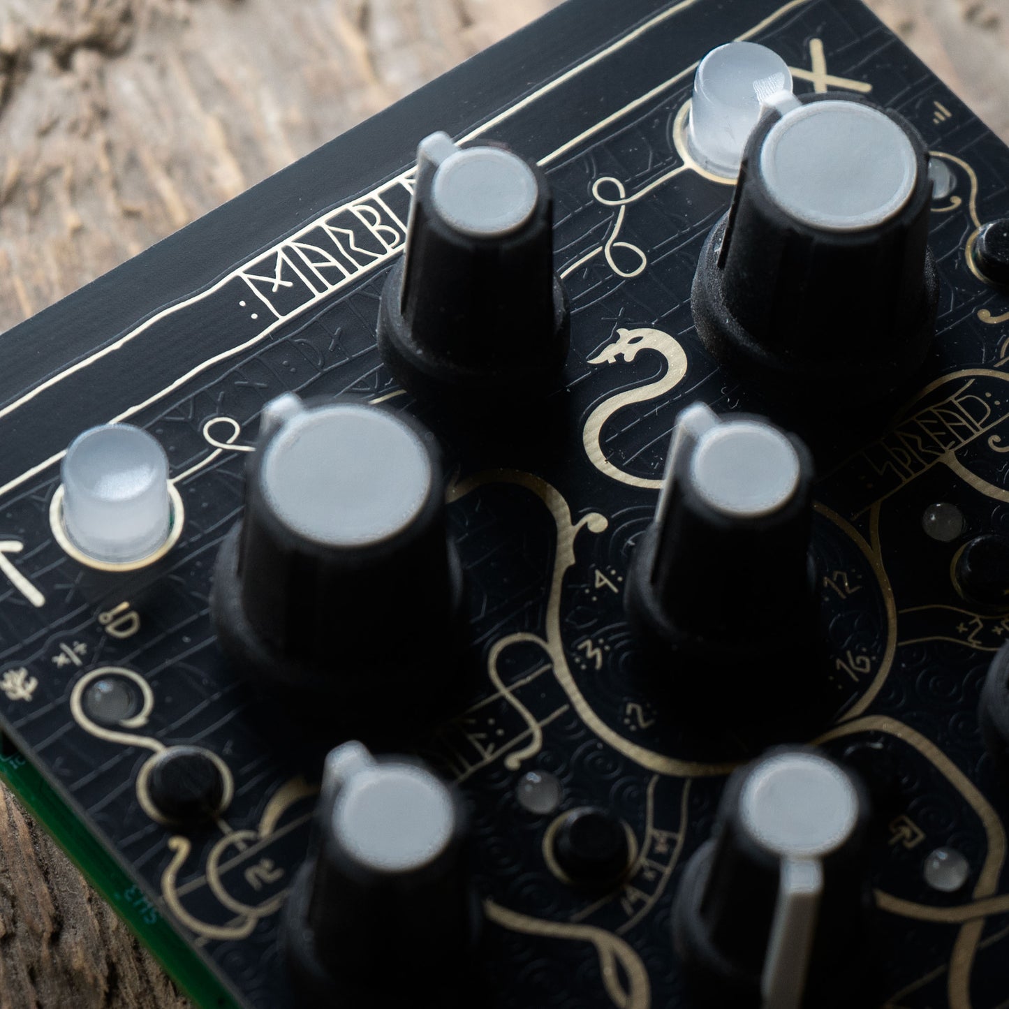 Marbles - Runes - black & gold panel