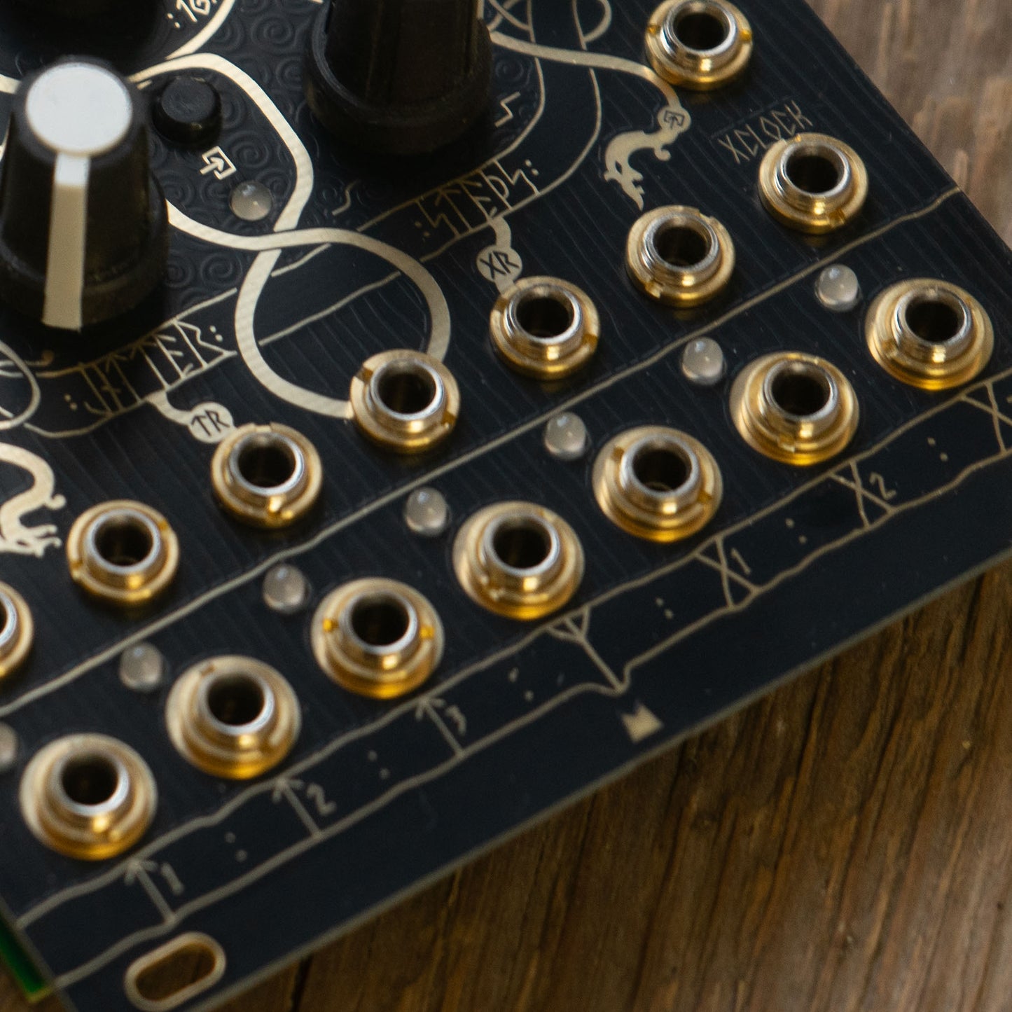 Marbles - Runes - black & gold panel