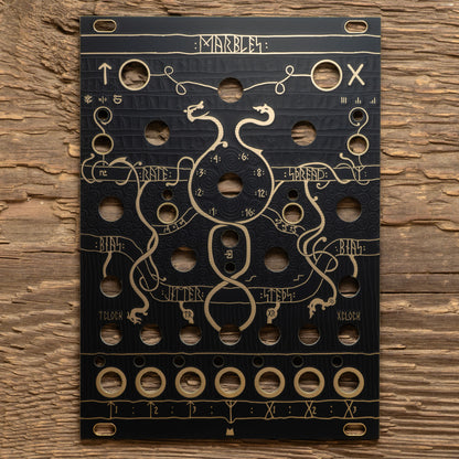 Marbles - Runes - black & gold panel