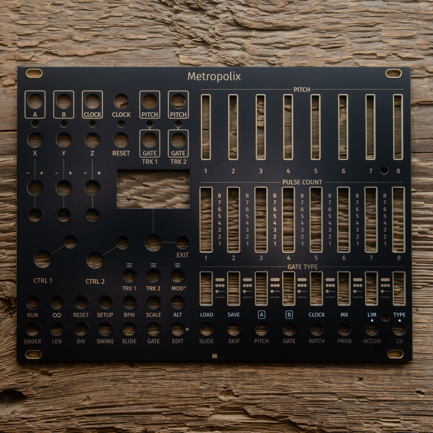 Metropolix black & gold panel
