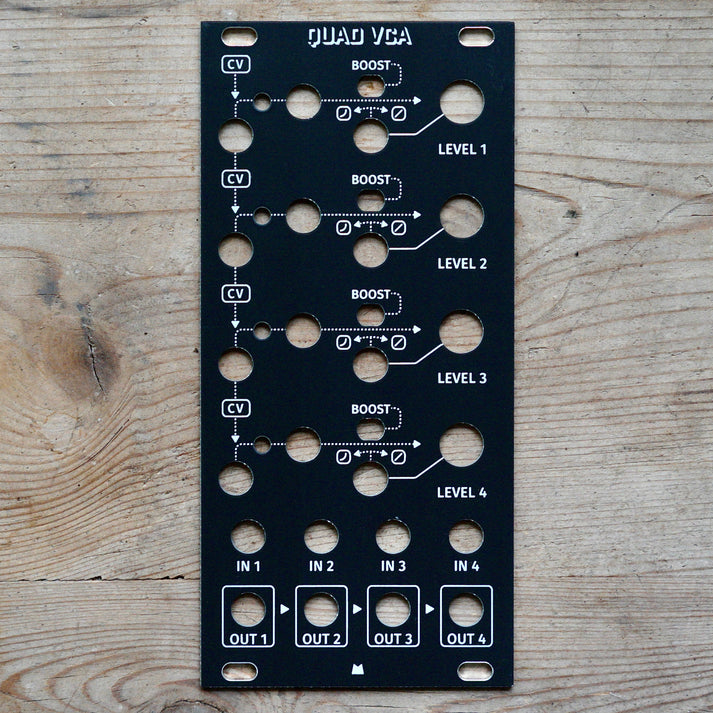 Quad VCA black panel – Mörk Modules