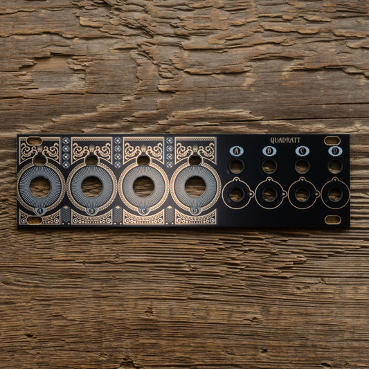 Quadratt 1U (metal switches) - Damascene - black & gold panel