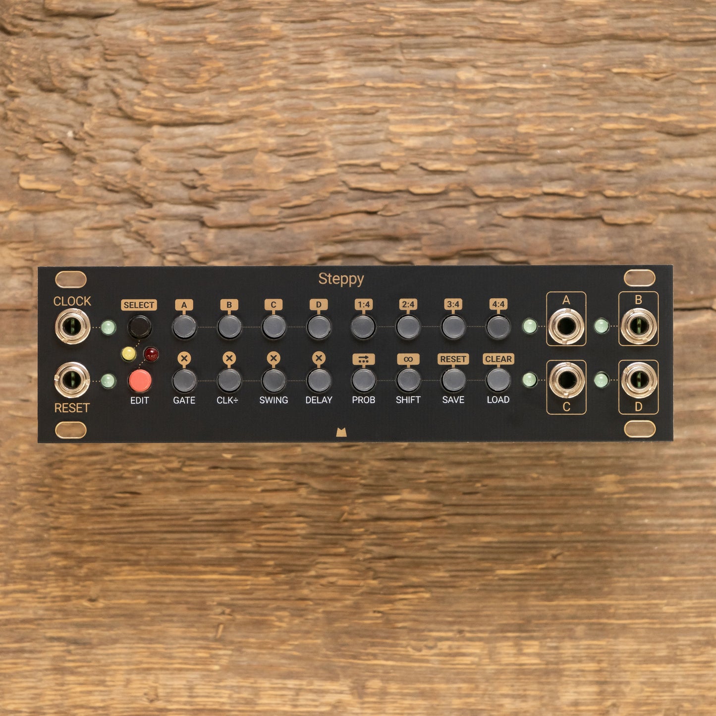 Steppy 1U black & gold panel