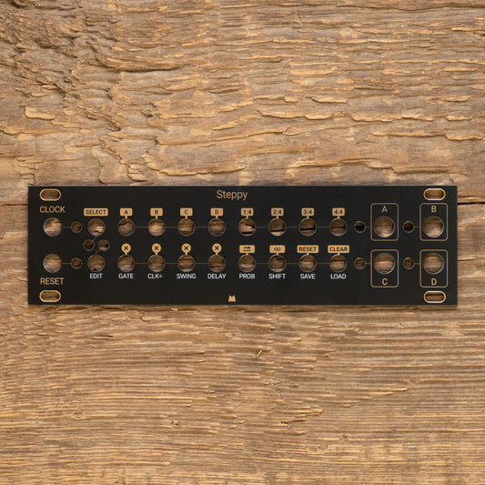 Steppy 1U black & gold panel