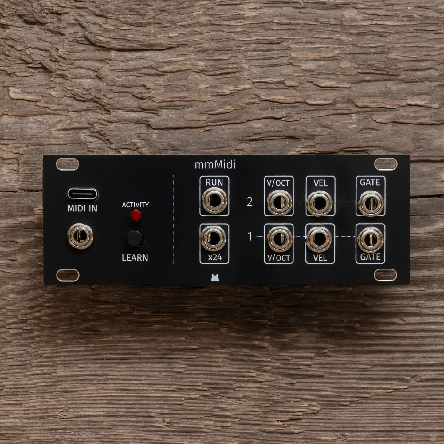 mmMidi (mk1 + mk2) - 1U - black panel