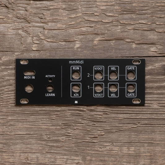 mmMidi (mk1 + mk2) - 1U - black panel
