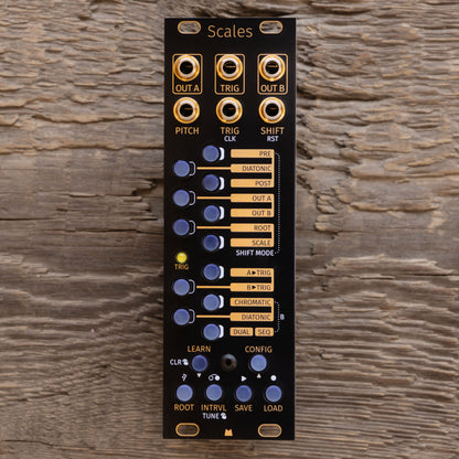 Scales black & gold panel