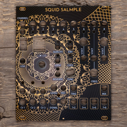 Squid Salmple - Golden Lotus - black & gold panel