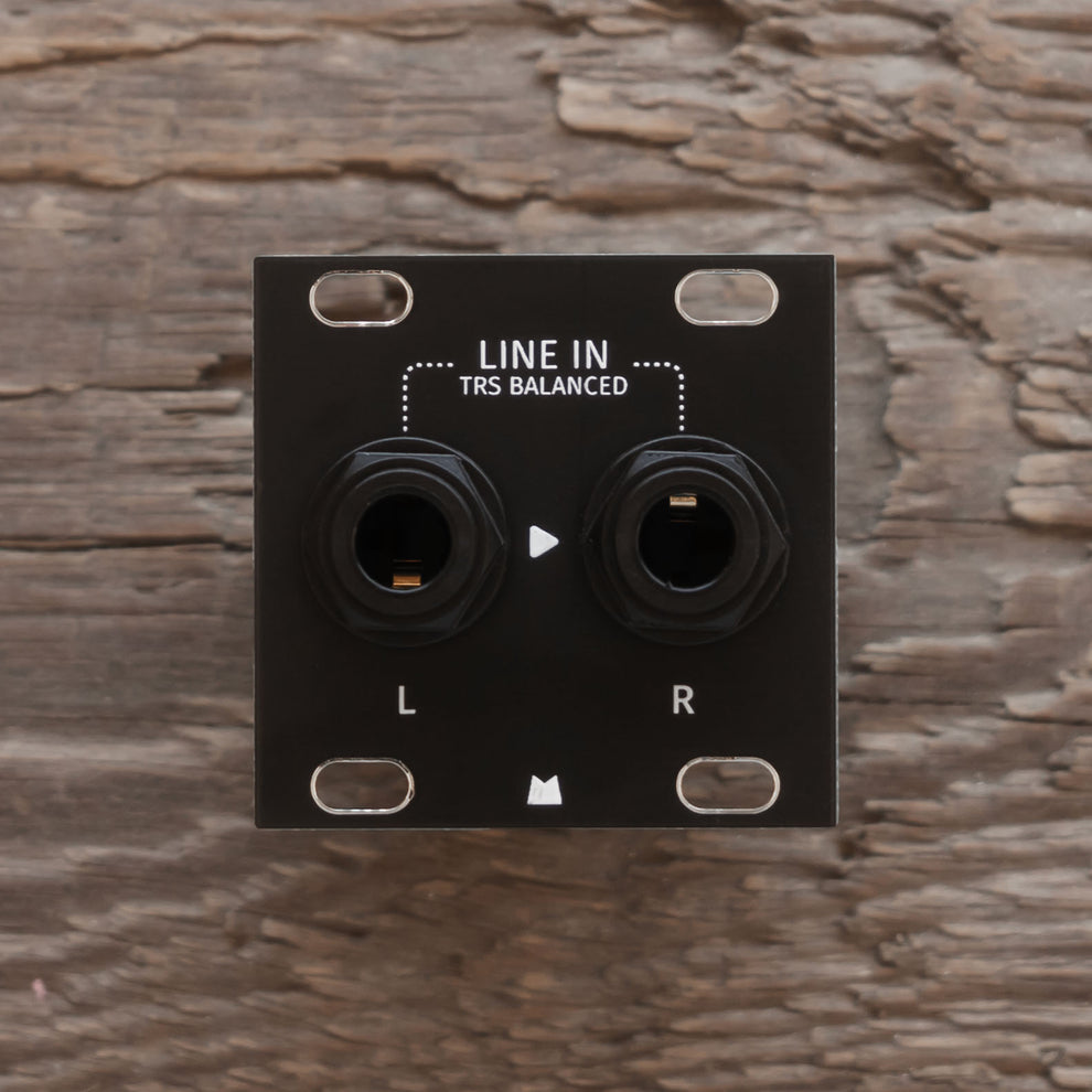 Stereo Line In Jacks 1U black panel – Mörk Modules