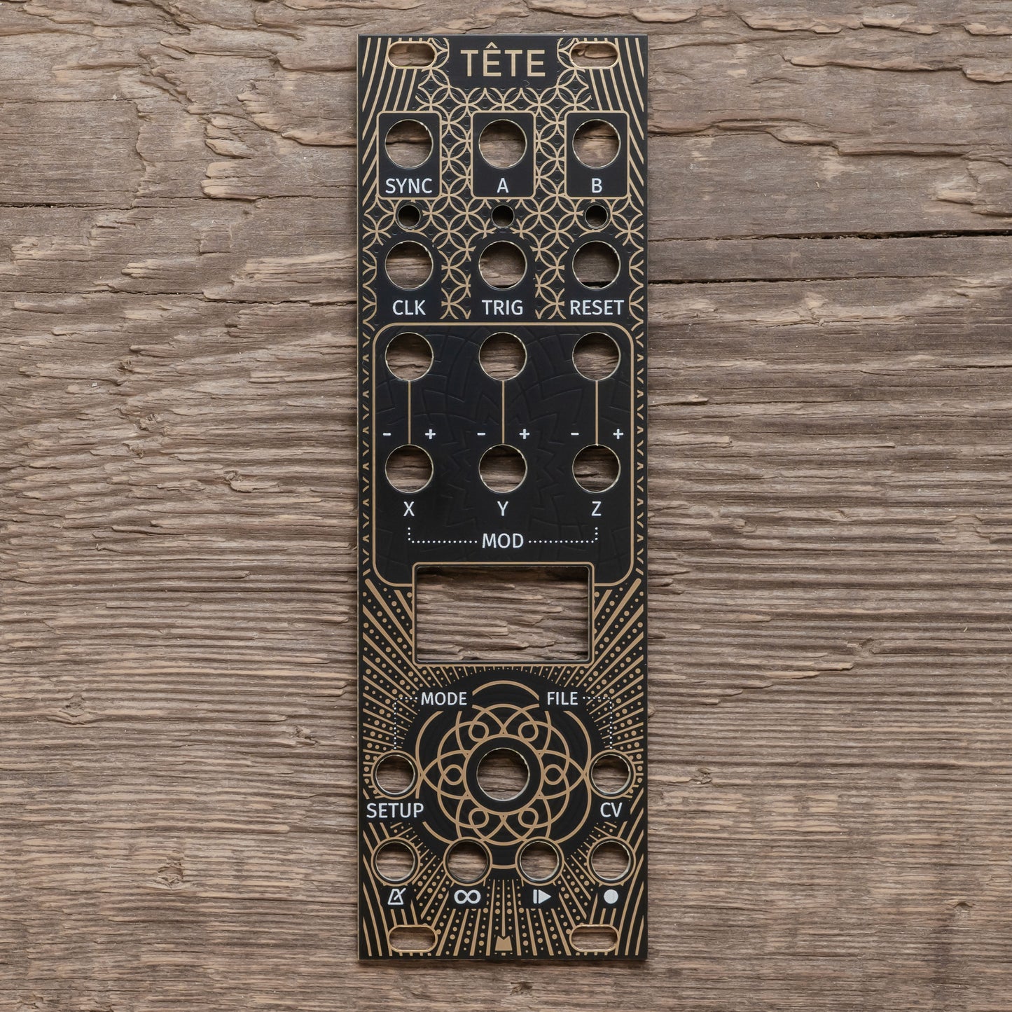 Tete - Golden Lotus - black & gold panel