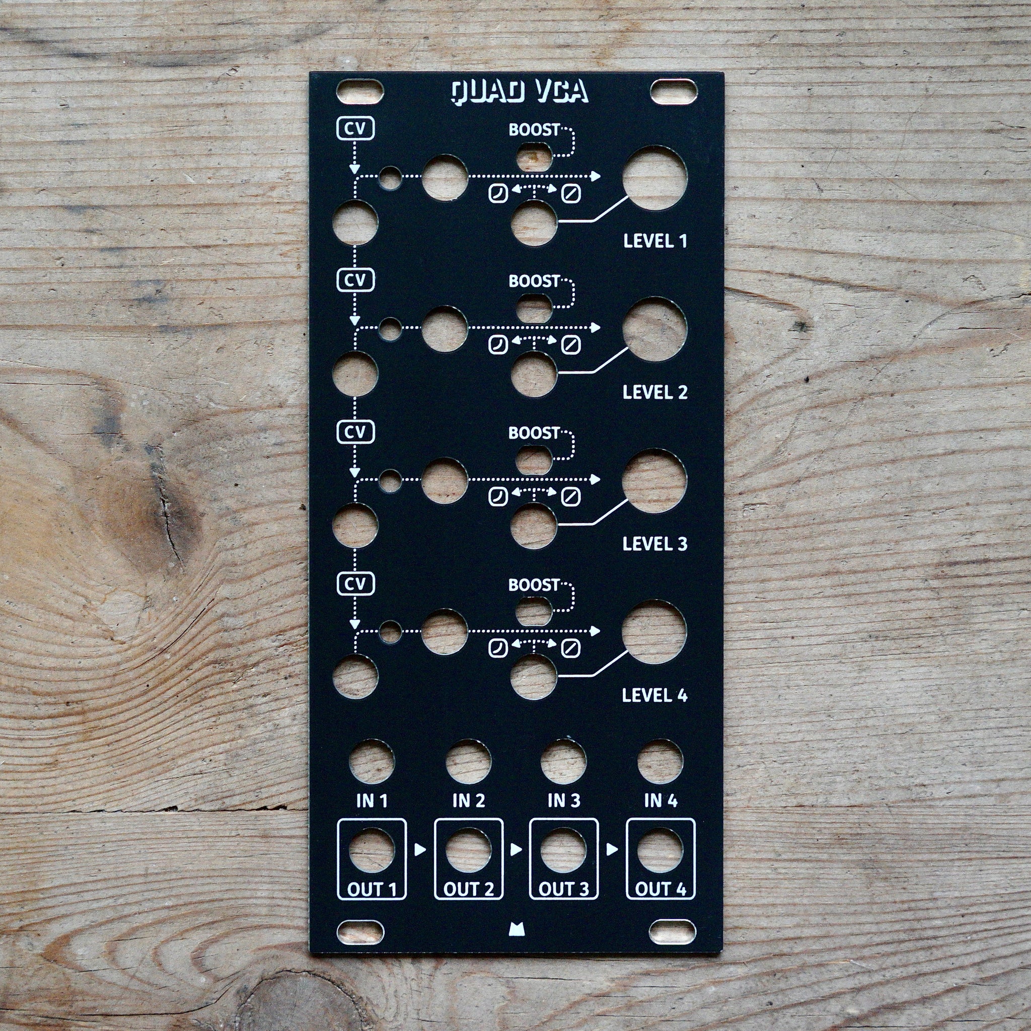 Quad VCA black panel – Mork Modules
